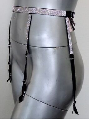 Victoria's Secret Black Rhinestone garter Harness